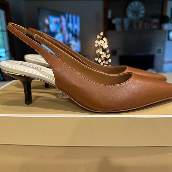 Michael Kors Brown Slingback Heels - Picture 1 of 6